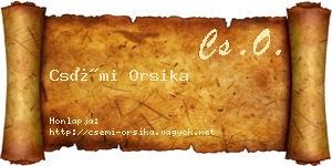 Csémi Orsika névjegykártya